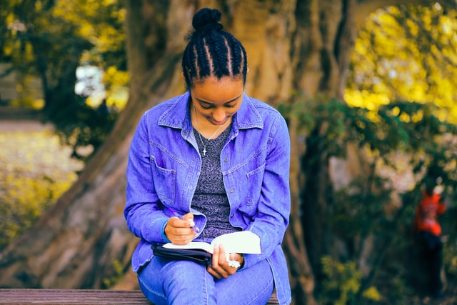 young woman reading